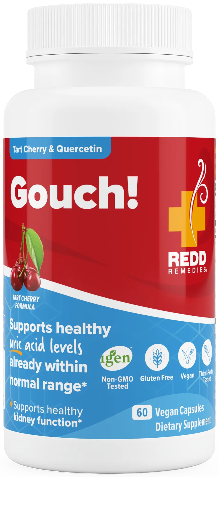 Gouch! uric acid support, 60 capsule bottle by Redd Remedies